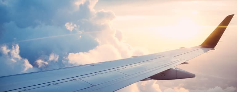 Plane Flying Sky Clouds